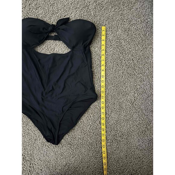 Cupshe Black Knot Detail Cut-Out One-Piece Swimwear Women Size XL Long - Picture 4 of 5